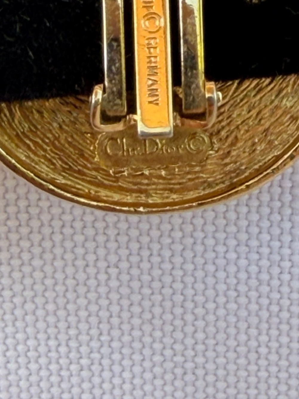 Christian Dior Vintage 1980’s Logo Gold Clip Coin Earrings 1.25” Round Statement - Picture 8 of 13